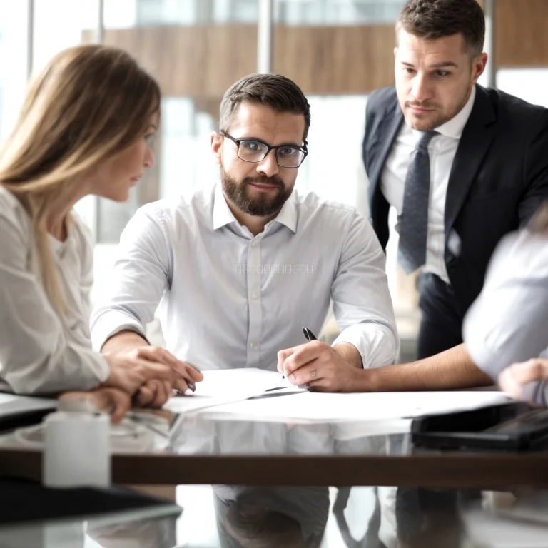 Entrepreneurs consulting with lawyer
